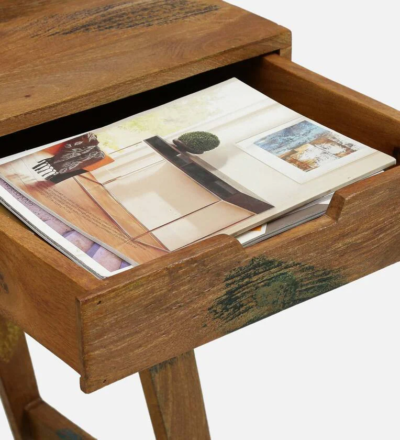 Compact Study Table for Laptop and Writing with Wooden Finish - Image 10