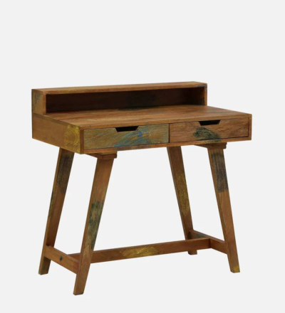 Compact Study Table for Laptop and Writing with Wooden Finish - Image 4