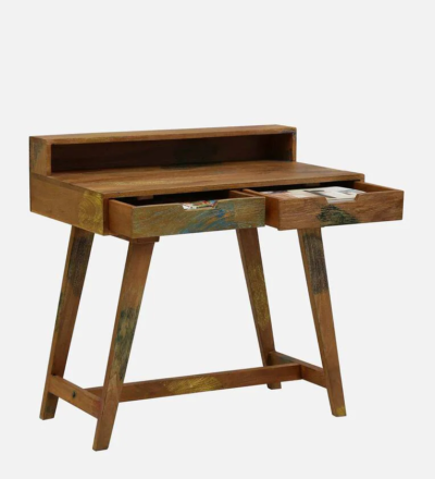 Compact Study Table for Laptop and Writing with Wooden Finish - Image 5