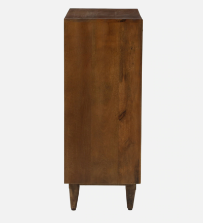 Designer Teak Wood Cabinet with Dual Door Front and Wooden Frame Shelving - Image 7