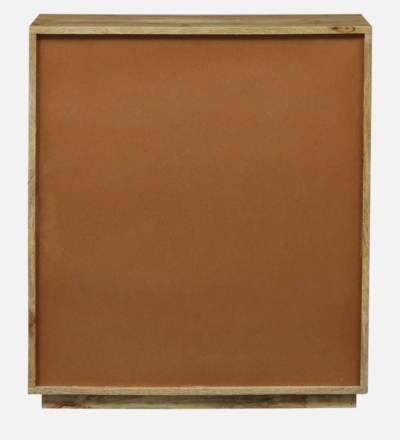 Handcrafted Teak Finish Cabinet with Multi-Level Shelves and Closed Storage - Image 6
