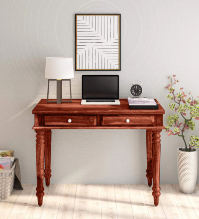 Study table with storage drawer and wooden finish for home office setup