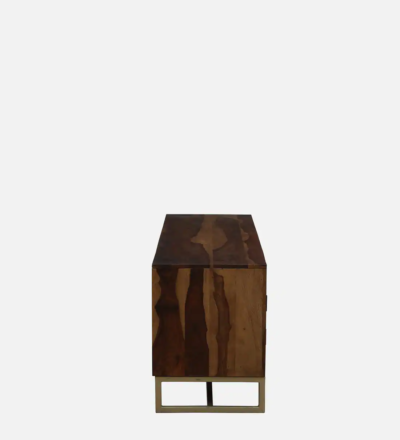 Wide TV Stand with Carved Drawers in Sheesham Wood Finish - Image 7