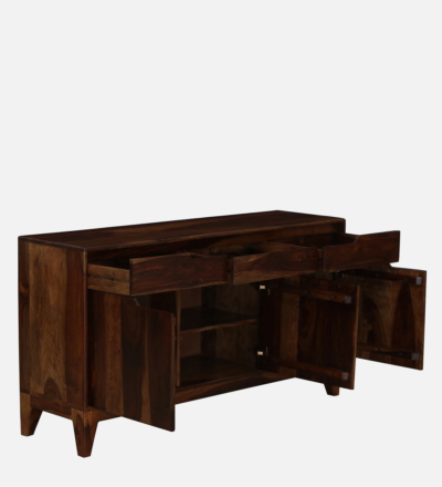 Solid Sheesham Sideboard with Dual Cabinet Doors and Large Storage Drawers - Image 5