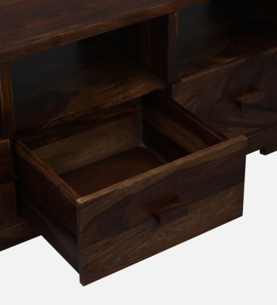 Sleek Sheesham TV Unit with Horizontal Storage and Cable Cutout - Image 9