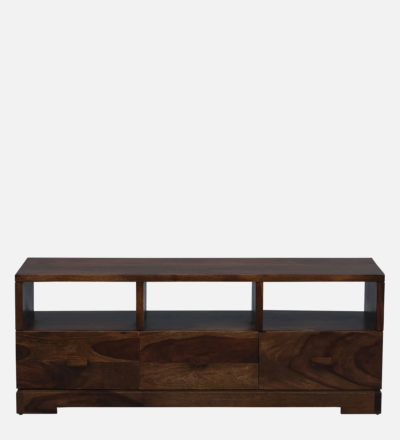 Sleek Sheesham TV Unit with Horizontal Storage and Cable Cutout - Image 4