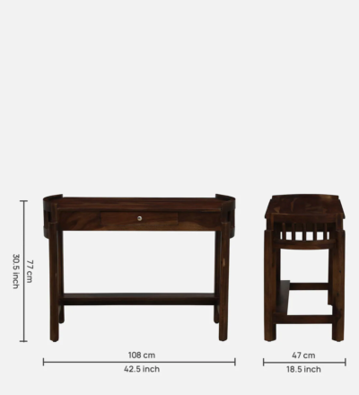 Sturdy Study Table with Wide Top and Built-In Book Storage Rack - Image 3