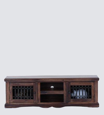 Elegant Sheesham TV Stand with Dual Drawers and Wooden Top Finish - Image 10
