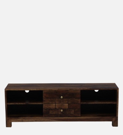 TV Console with Sheesham Wood Finish and Floating Wall-Mounted Design - Image 4