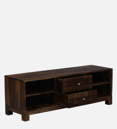 TV Console with Sheesham Wood Finish and Floating Wall-Mounted Design - Image 6