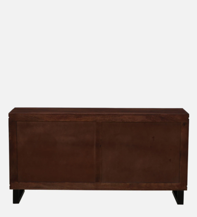 Rustic Sheesham Sideboard with Carved Panels and Open Display Shelves - Image 5