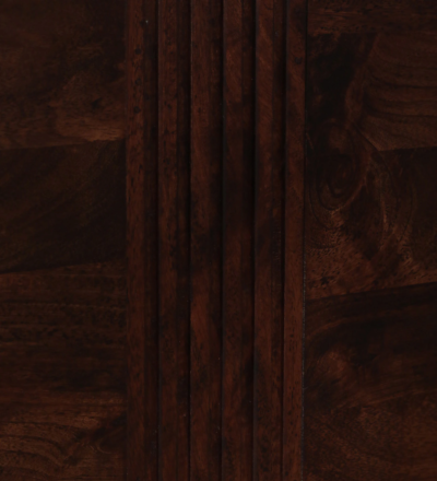 Rustic Sheesham Sideboard with Carved Panels and Open Display Shelves - Image 9