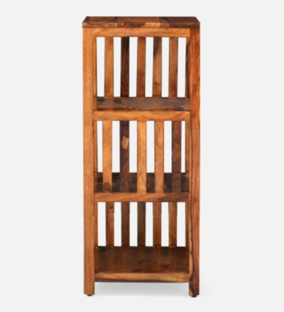 Elegant Wooden Bookshelf in Sheesham with Minimalist Design and Finish - Image 4