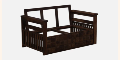 Handcrafted 2 Seater Sofa Sheesham Wood In Provincial Teak Finish By Sarve Furniture - Image 8