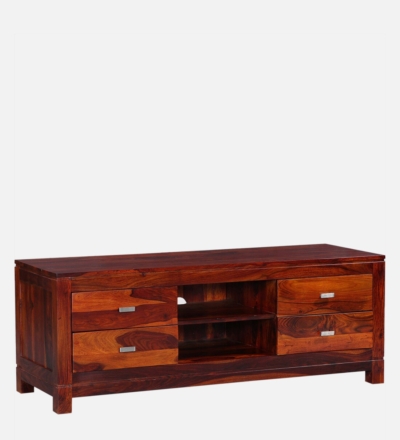 Corner TV Stand with Solid Wood Construction and Decorative Drawer Fronts - Image 6