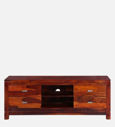 Corner TV Stand with Solid Wood Construction and Decorative Drawer Fronts - Image 5