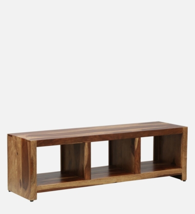 Minimal TV Table in Solid Sheesham Wood for Compact Media Setup - Image 4