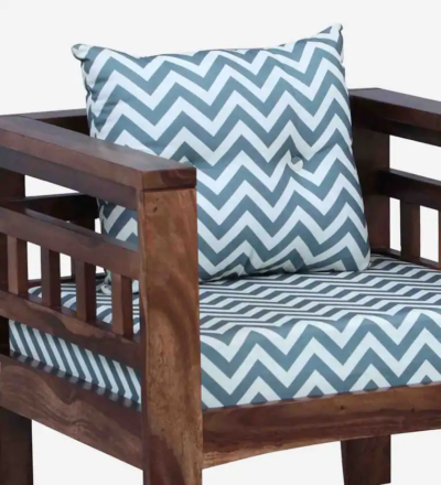 Wooden Accent Chair Sofa with Soft Cushion and Straight Backrest Support - Image 9