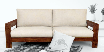 Krissino Sheesham Wood 3 Seater Sofa in Provicinal Teak Finish By Sarve Furniture