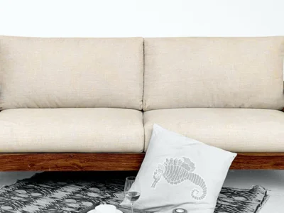 Krissino Sheesham Wood 3 Seater Sofa in Provicinal Teak Finish By Sarve Furniture