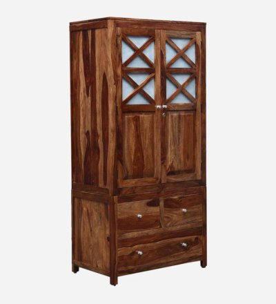 Wooden 2 Door Wardrobe with Drawers and Hanging Space By Sarve Furniture - Image 5