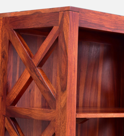 Wooden Bookshelf with Dual Purpose Storage and Multi-Sized Shelf Units - Image 8