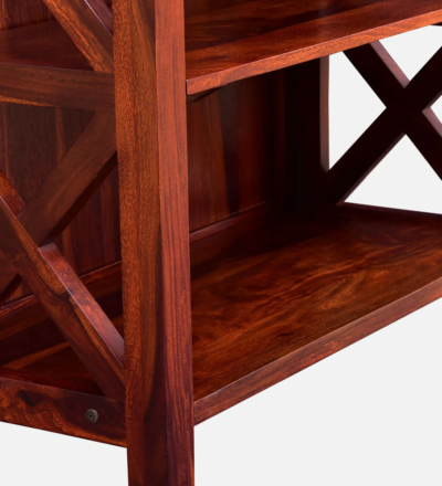 Wooden Bookshelf with Dual Purpose Storage and Multi-Sized Shelf Units - Image 11