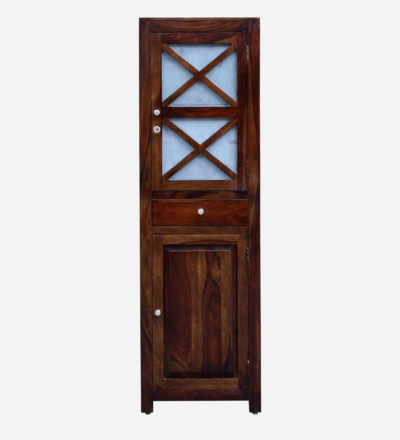 Stylish Bedroom Wardrobe 1 Door with Solid Sheesham Wood Texture - Image 4