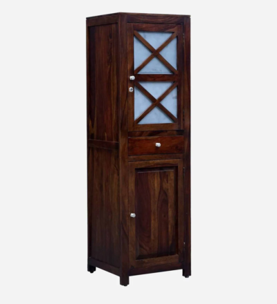 Stylish Bedroom Wardrobe 1 Door with Solid Sheesham Wood Texture - Image 5