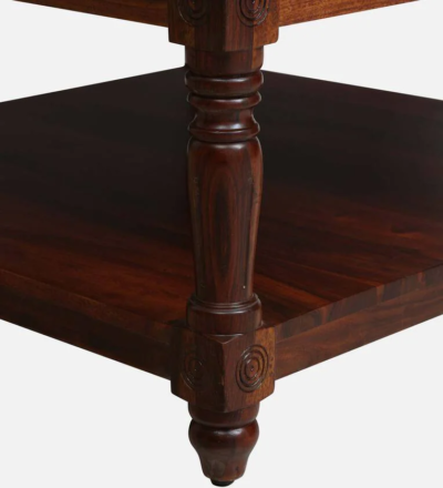 Coffee Table with Storage Drawers and Wide Polished Wooden Top - Image 7