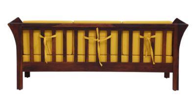 Vdine Sheesham Wood 3 Seater Sofa in Scratch Resistant Honey Oak Finish By Sarve Furniture - Image 8