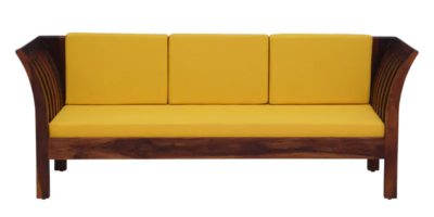 Vdine Sheesham Wood 3 Seater Sofa in Scratch Resistant Honey Oak Finish By Sarve Furniture - Image 5
