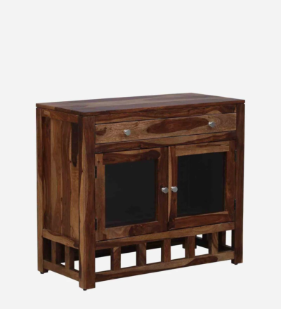 Compact Wooden Crockery Unit with Glass Panels and Spacious Drawer Base - Image 7