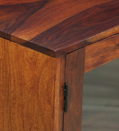 Teak Wood Crockery Unit with Glass Display, Drawer, and Side Cabinet Online - Image 9