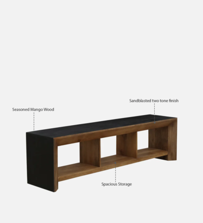 Entertainment Unit with Wooden Frame and Cable Cutouts for Devices - Image 6