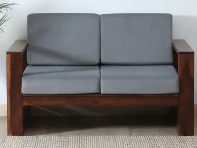 Elegant 2 seater Sheesham wood sofa in provincial teak finish by Sarve Furniture