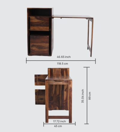Home Study Table for Adults with Bookshelf, Drawer, and Smooth Finish - Image 3