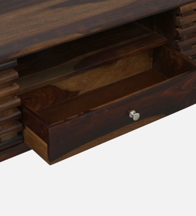 Wooden Frame TV Console with Wide Top and Drawer Storage - Image 10