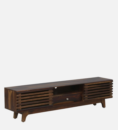 Wooden Frame TV Console with Wide Top and Drawer Storage - Image 4