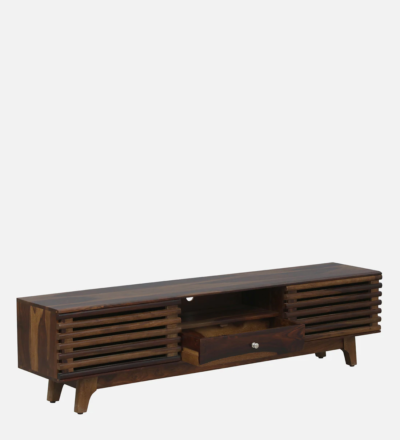 Wooden Frame TV Console with Wide Top and Drawer Storage - Image 7