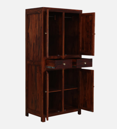 Eco-Friendly Sheesham Wardrobe with Honey Wood Finish By Sarve Furniture - Image 6
