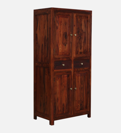 Eco-Friendly Sheesham Wardrobe with Honey Wood Finish By Sarve Furniture - Image 4