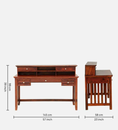 Minimalist Study Table with Drawer and Book Rack for Daily Use - Image 3