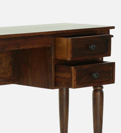 Sheesham Wood Writing Table with Compact Design and Built-In Drawer - Image 7