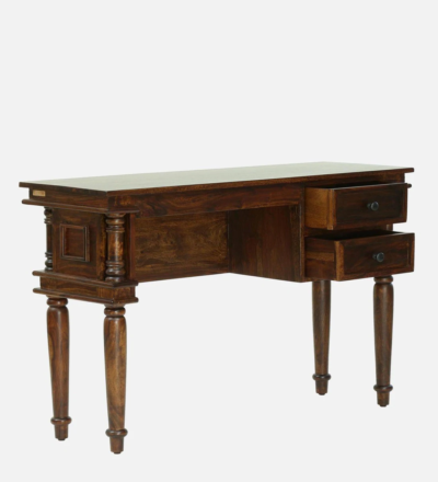 Sheesham Wood Writing Table with Compact Design and Built-In Drawer - Image 4