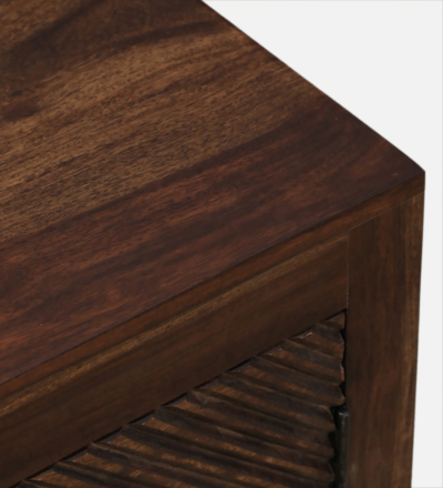 Sturdy Sheesham Entertainment Unit with Wide Surface and Strong Legs - Image 9