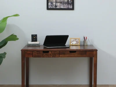Study Table with Writing Surface and Storage Compartments for