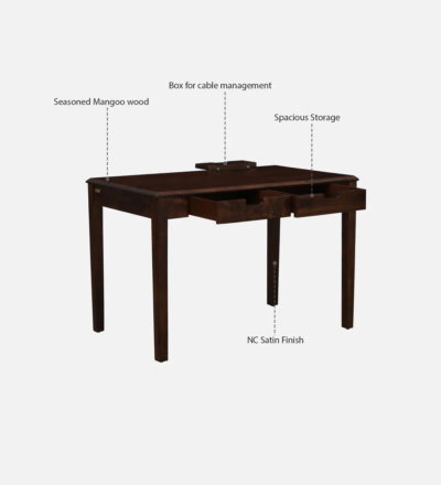 Study Table with Writing Surface and Storage Compartments for Small Rooms - Image 4