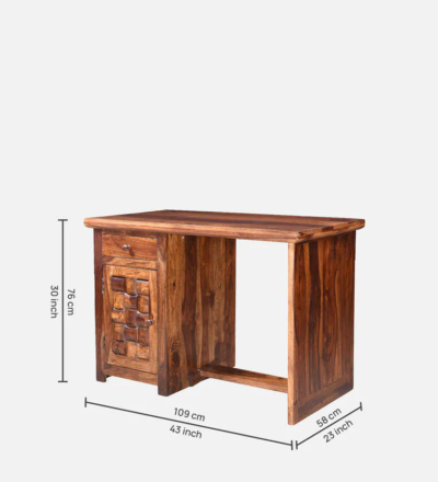 Compact Wooden Writing Desk for Daily Study and Laptop Use with Extra Storage - Image 3