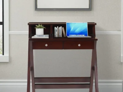 Study table for small bedrooms with under shelf and side storage drawers